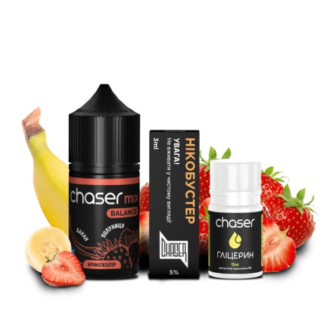 Chaser MIX 30 мл - Strawberry Banana Со вкусом Банана, Клубники